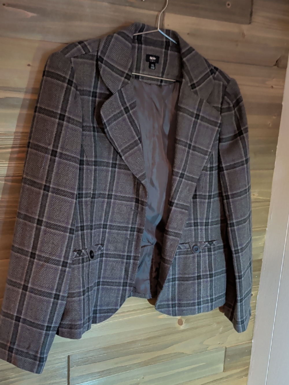 Wilson Grey Plaid Women's Blazer Jacket With Matching Shorts XXL